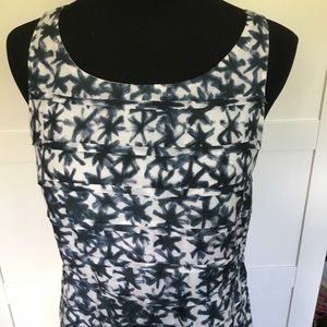 Jcrew dress size 8 navy white cotton blend